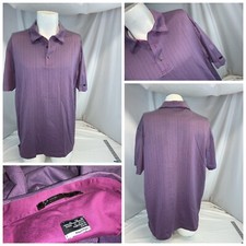 Nike Tiger Woods Golf Polo Shirt L Men Purple Cotton Poly YGI E0-686