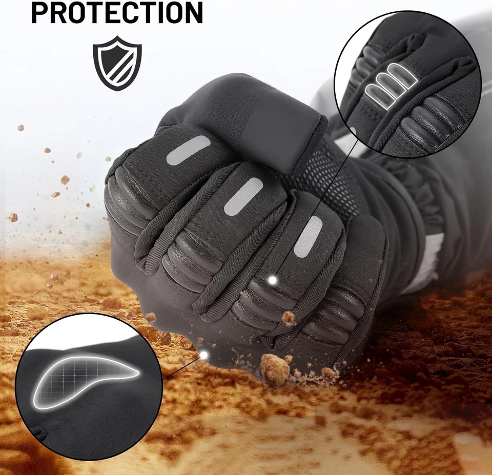 Guantes de motocicleta pantalla táctil ciclismo forro polar guantes térmicos para hombre mujer Foto 3 de 4
