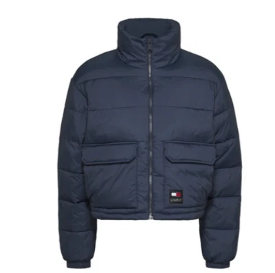 TOMMY HILFIGER Damen Steppjacke TJW Back Logo Puffer Jacke blau Gr L XL NEU - Bild 1 von 4