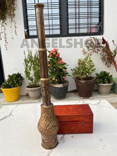 VINTAGE TELESCOPE MARINE ANTIQUE BRASS LEATHER PIRATE SPYGLASS VINTAGE - 第 6/10 張圖片
