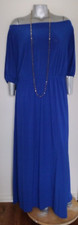 WOMAN KOH KOH MAXI PULLOVER DRESS SIZE 2 Elastic waist dolman sleeve blue color