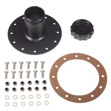 12 Bolts Straight Flange Billet Fuel Cell Fast Fill Filler Neck Black Aluminum 