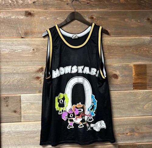 Vintage 1996 Space Jam Jersey XL Made in USA Monstars Black Rare Jordan