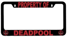 Property Of Deadpool Black METAL License Plate Frame