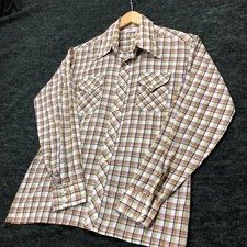 Mike Weber Flannel Pearl Snap Size XLarge Purple Pearl Snap Long Sleeve