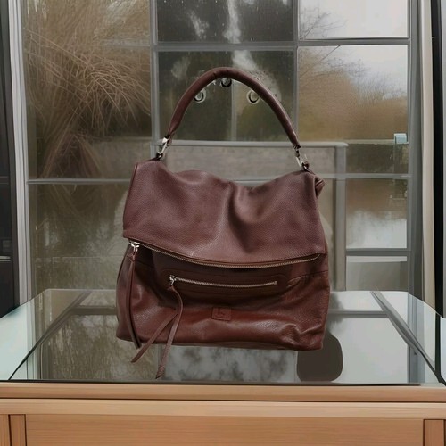 👜 Kooba Brown Pebbled Leather Hobo Shoulder Bag Purse Single Strap Handbag 👜