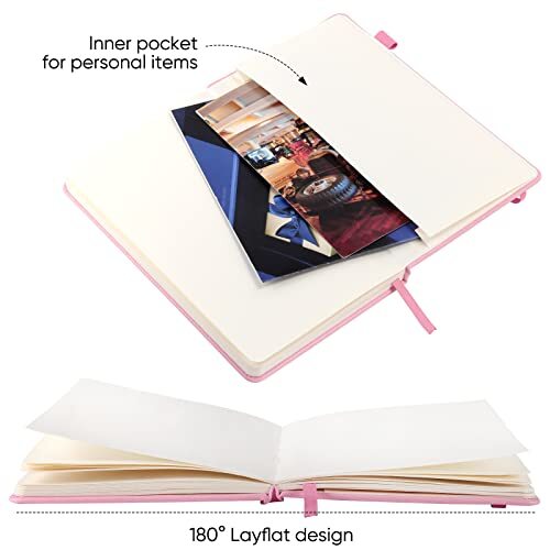 Lined Journal Notebooks with Pen Loop, Hardcover Notebook Journal for Pink - Picture 6 of 7