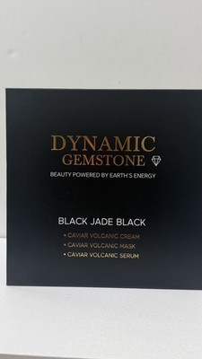 Dynamic Gemstone Black Jade Black Caviar Volcanic Cream, Mask & Serum Set New