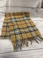Tan Red White Plaid Scarf Cashmink By V Fraas Acrylic Made In Germany
