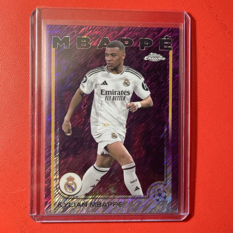 2024-25 Topps Chrome Uefa Club - Kylian Mbappe #1 Magenta Shimmer Refractor