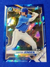 CARTER JENSEN 2021 1st Bowman Draft Chrome Sapphire/Cracked Ice Royals #BDC-106