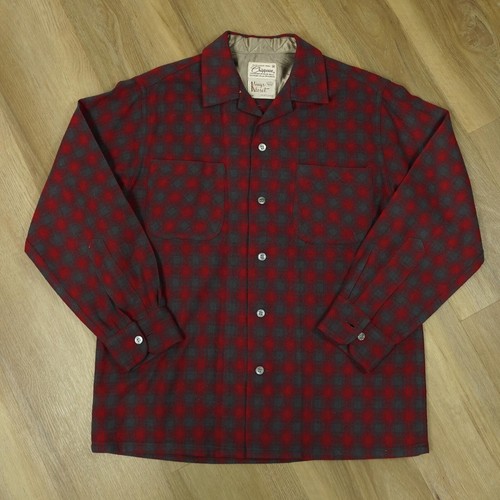 Chippewa, Vintage Chippewa Woolen Mills Red Gray 100% Virgin Wool Button-Up Shirt M