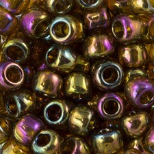 6/0 TOHO ROUND Gold Lustered Dark Topaz Seed Bead 8g