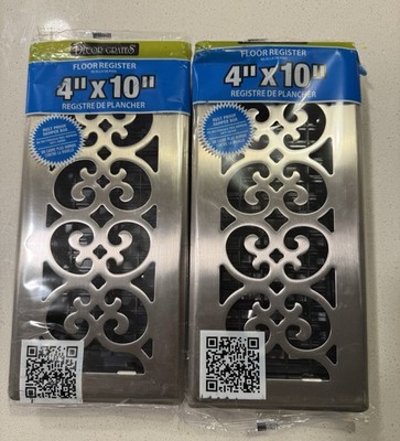 Decor Grates SPH410-NKL-MP 4 in. x 10 in. Steel Floor Register New