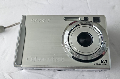 Sony Cyber-shot DSC-W90 8.1MP Digital Camera Silver w/ Charger