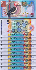 Surinam Suriname 5 Gulden 2000, UNC, 10 Pcs LOT, Consecutive, P-146