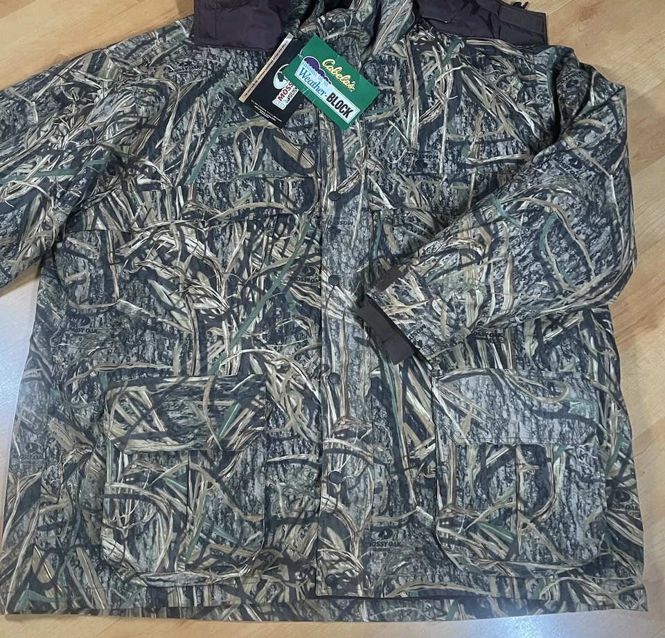 Vintage Cabelas camo 3in1 jacket Mossy Oak Weather Block 3x 941541 New Old Stock - Image 2 of 4