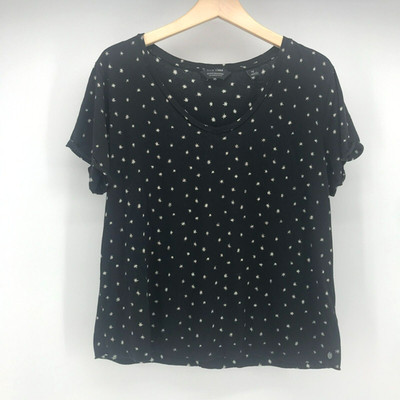 Scotch & Soda Team Cobra Top Womens P Black Star Burst V Neck Adult TShirt