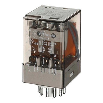 Finder Ind-Rel. 11pol. 110VAC 3W f.Fas. 90.73/112 60.13.8.110.0040