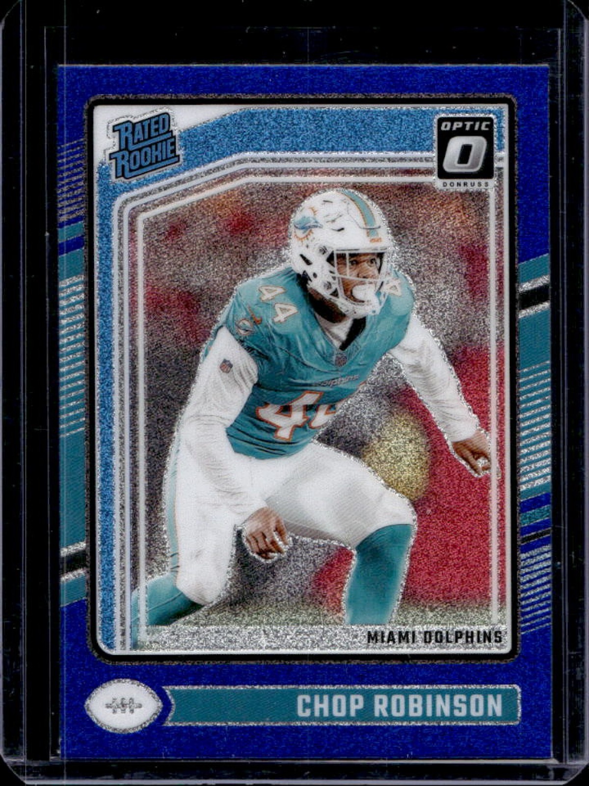 2024 Donruss Optic Chop Robinson Blue Glitter Rated Rookie #219 Dolphins