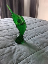 Vintage Avon Magnum Swordfish After Shave Bottle Green Glass 1970s Decanter
