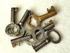 LOT X 6 Antique ~ Vintage Small Hollow Barrel Skeleton Keys — photo 1