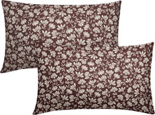 Burgundy Daisy Floral Lumbar Pillow Covers 12X20 Inch Vintage Flowers Cases Set