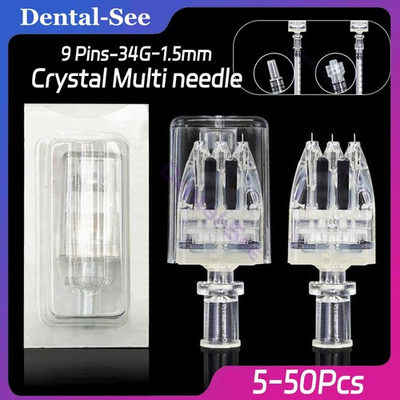 #ad 9 Pin Crystal Multi Tips Replace Needle For Beauty Facial Skin Care Tool $204.15