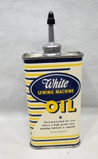 Outstanding Early Vintage White 4 Oz Sewing Machine Oil Solder Top Handy Oiler