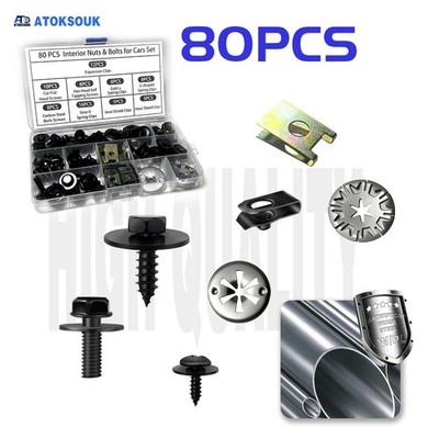 80pcs For Ford Focus Body Bolt U-nut Clip Engine Under Cover Splash Shield Guard