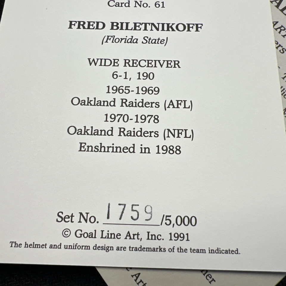 1991 Goal Line Art Pro Football Hall Of Fame Series 3 1759/5000 Set - Image 4 of 4