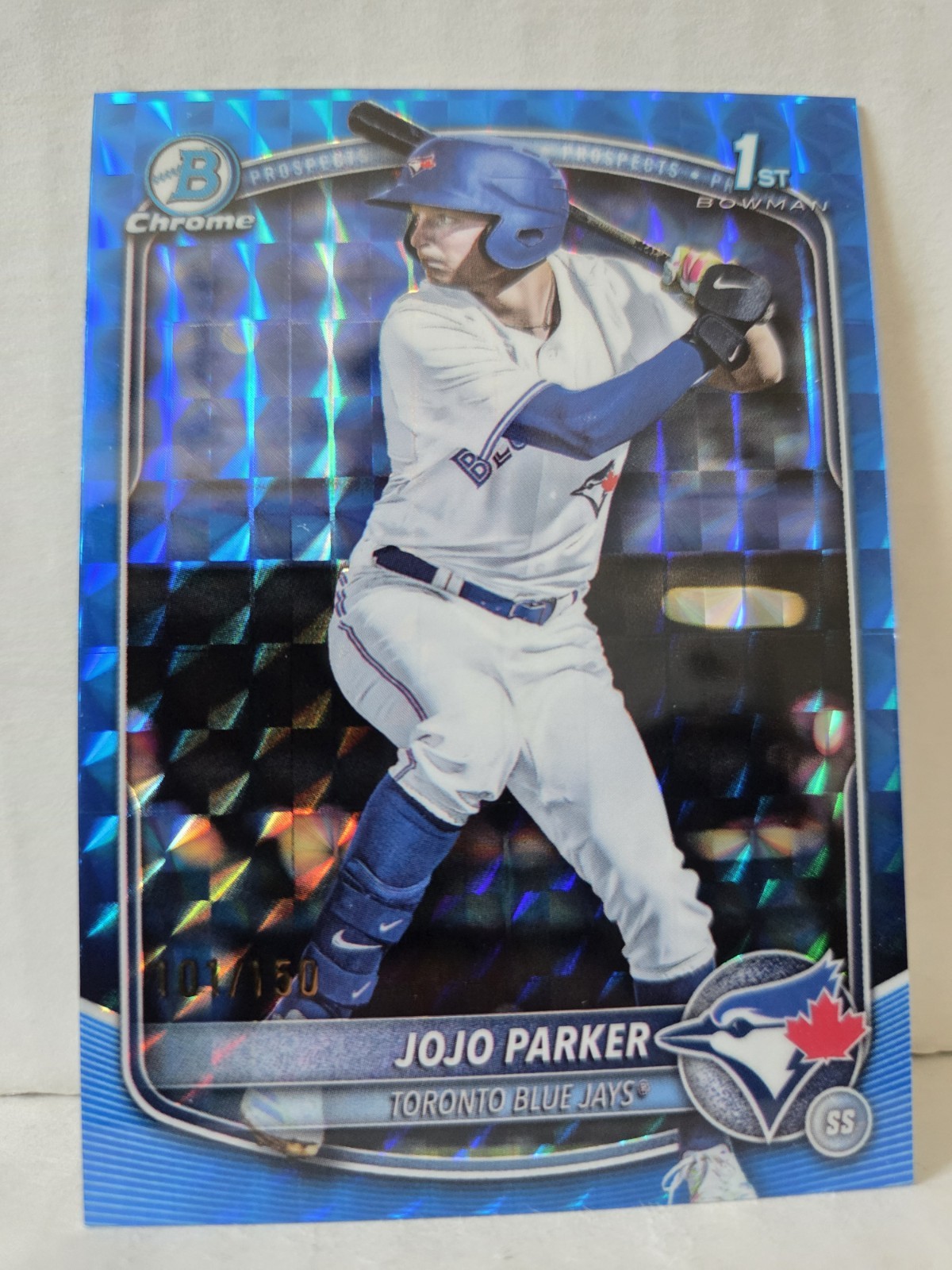 Jojo Parker 2025 Bowman Chrome Draft #BDC-8 Blue Geometric Refractor /150 1st RC