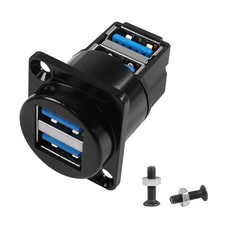 Dual USB 3.0 Panel Mount 90 Angle Adapter 2 Female To 2 Female Connector