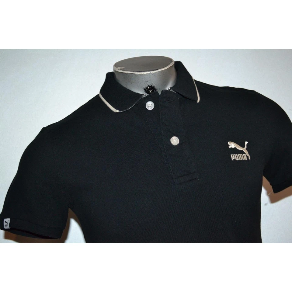 Polo de golf Puma 22389 negro rendimiento algodón talla pequeña para hombre Foto 4 de 4