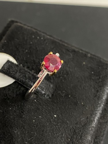 NATURAL RUBY 6 MM STERLING SILVER 925 RING EARRING - 第 10/13 張圖片