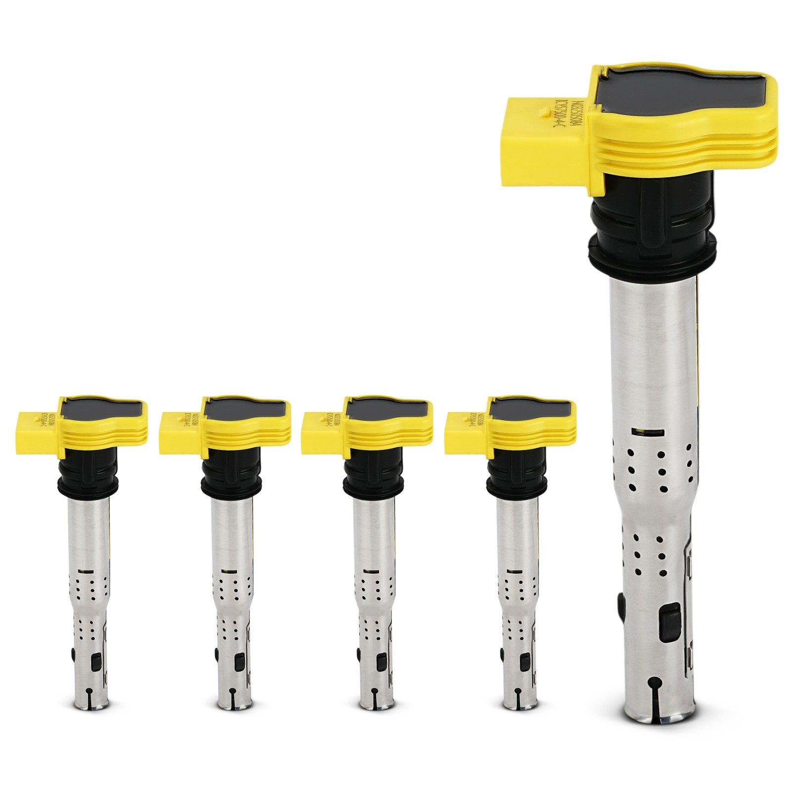 A Set of 5 Yellow Ignition Coil for VW Jetta Passat Golf Beetle Audi Lamborghini