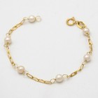 Bracelet bébé en or jaune 18 carats avec perles A.810