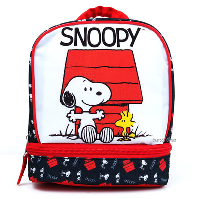 Snoopy Lunch Box Woodstock Dual Compartment Insulated Peanuts Lunch Bag Tote New