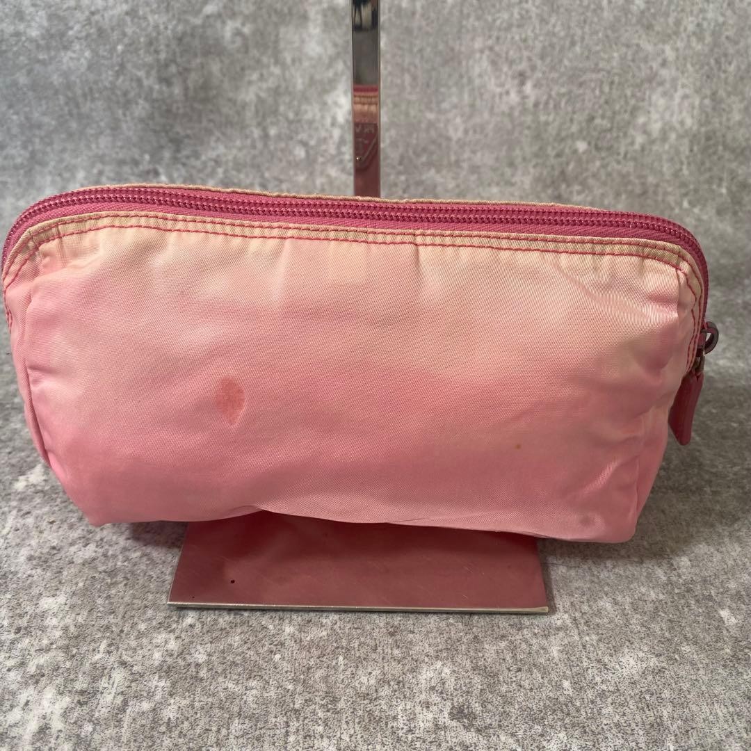 Prada Pouch Triangular Logo Cosmetic Case Tessuto… - image 3