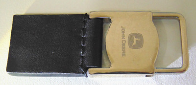 John Deere Chrome w/Logo/Pull-Up Twist Connect/Black Leather Tag/Modern Design