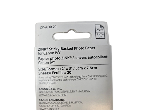 Canon ZP-2030-20 Zink Aufkleber kabellos Fotopapier 20 Blatt NEU - Bild 5 von 6