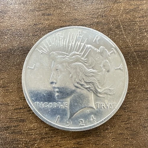 1924 Peace Dollar $1 Silver Coin Fine