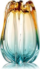 Hand Blown Glass Flower vases, Unique Glass vases, Wide Mouth vases, Small