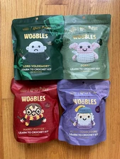 The Woobles Crochet Set of 4 Harry Potter Voldemort, Dumbledore, Dobby, Harry