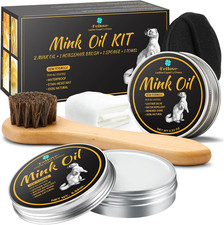 4-In-1 Mink Oil Leather Conditioner and Cleaner 3.52 Oz - Premium Waterproof For