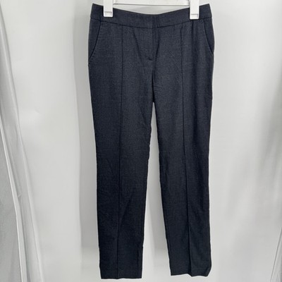 Elie Tahari Pant Women 31 Gray Wool Straight Pleated Dress Trousers Office