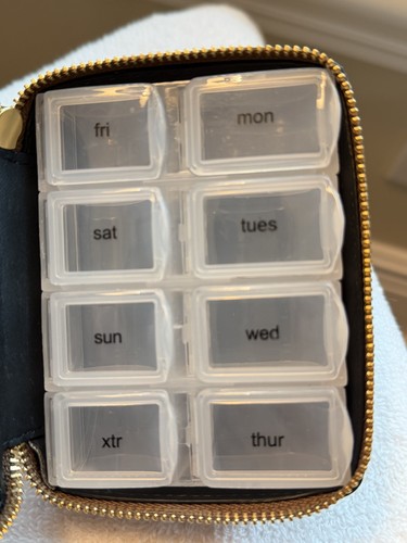 Coach Daily Pill Box/Case in Signature (C3349) - Khaki/Black | eBay