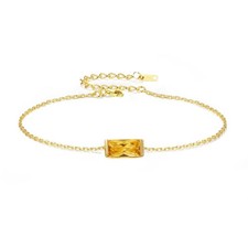 Birthstone Gold Bracelets for Women Non Tarnish Trendy Dainty 14K Gold Plated St