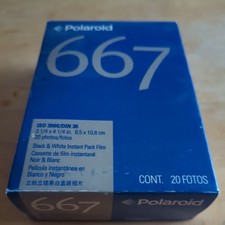Polaroid 667 - Black white instant film ISO 3000 10 exposures 2 cassettes...
