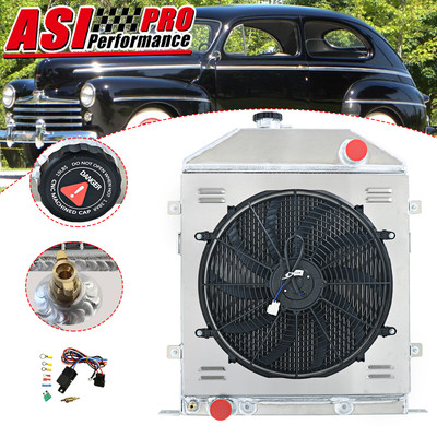 Fits 46-48 Ford Super Deluxe Base 1942 Model 2 GA 21 A 3-Row Radiator Shroud Fan
